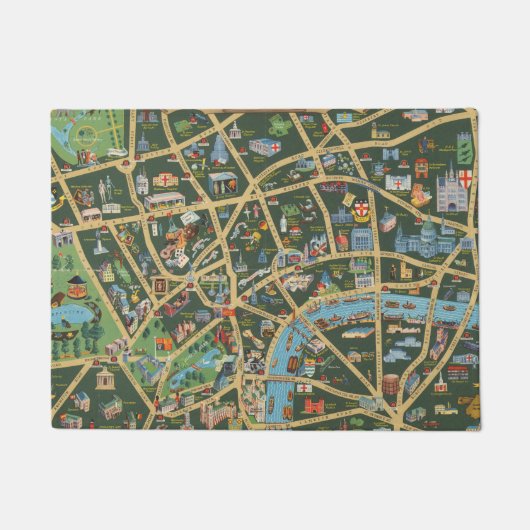 Paillasson Daily Telegraph décrivent la carte de Londres (Devant)