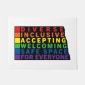 Paillasson Dakota du Nord (Noir) Espace sécurisé LGBTQ (Devant)