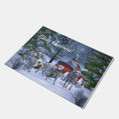 Paillasson Dalmates personnalisés, Sleigh et Noël de neige (Incliné)