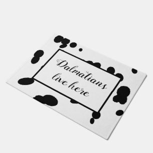 Paillasson Dalmatie Vivent ici Black Spotty Fur Motif