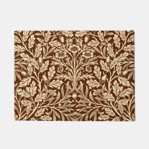 Paillasson Damassé florale de Nouveau d'art, brun foncé et