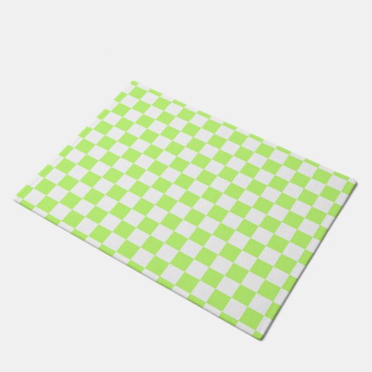 Paillasson Damier vert citron visuel classique (Incliné)