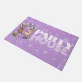 Paillasson Dancing Mice Nom et âge Anniversaire Maison de fêt (Incliné)