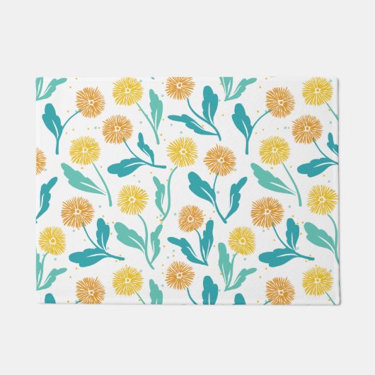 Paillasson Dandelion jaune motif floral - Inspiré par la natu (Devant)