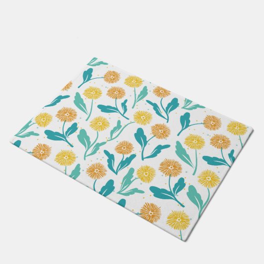 Paillasson Dandelion jaune motif floral - Inspiré par la natu (Incliné)