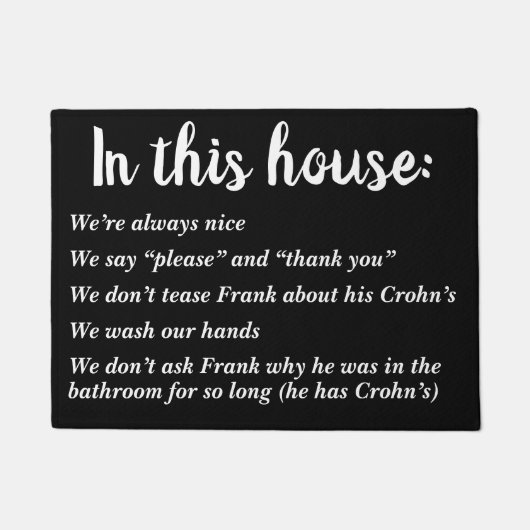 Paillasson Dans cette maison nous sommes polis et Frank a (Devant)