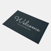 Paillasson Dark Grey Fancy Script "Welcome" Personnalisé (Incliné)