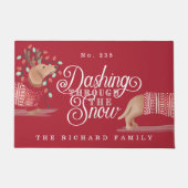 Paillasson Dashing À Travers Le Chandail De Chien Dachshund N (Devant)