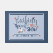 Paillasson Dashing Through the Snow Monogram Christmas (Devant)
