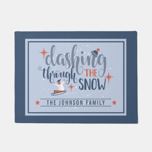 Paillasson Dashing Through the Snow Monogram Christmas (Devant)
