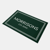 Paillasson Date double du nom vert foncé moderne (Incliné)