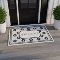 Paillasson de carreaux hexagonale vert gris mat de