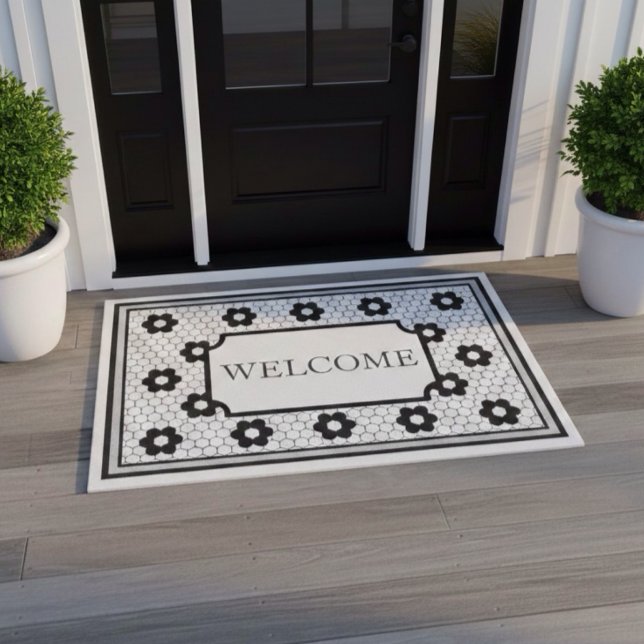 Paillasson de carreaux hexagonale vert gris mat de (Créateur téléchargé)