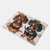 Paillasson De mignons amis dachshund (Incliné)