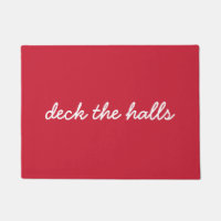 Deck Les Halls Noël Vacances Simple Script Rouge