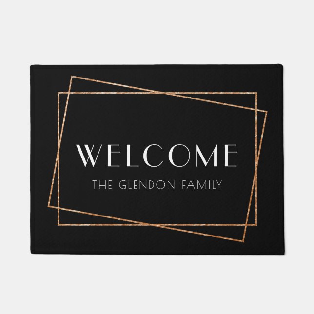 Paillasson Décor art déco noir et or (Devant)