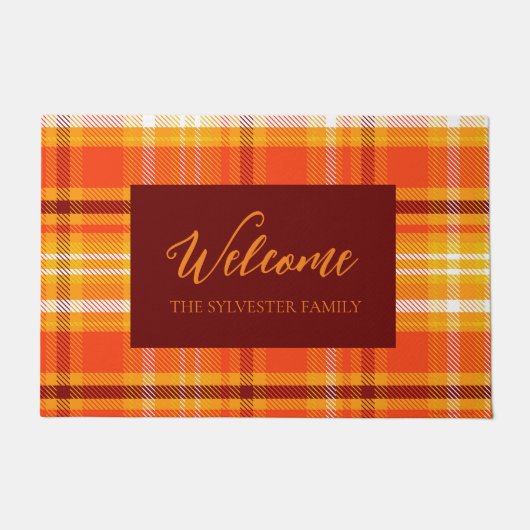 Paillasson Décor d'automne Plaid (Devant)