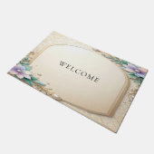Paillasson Decorative Floral Frame with Pearls Doormat (Incliné)