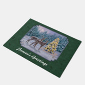 Paillasson Deer & sapin de Noël Vert (Incliné)