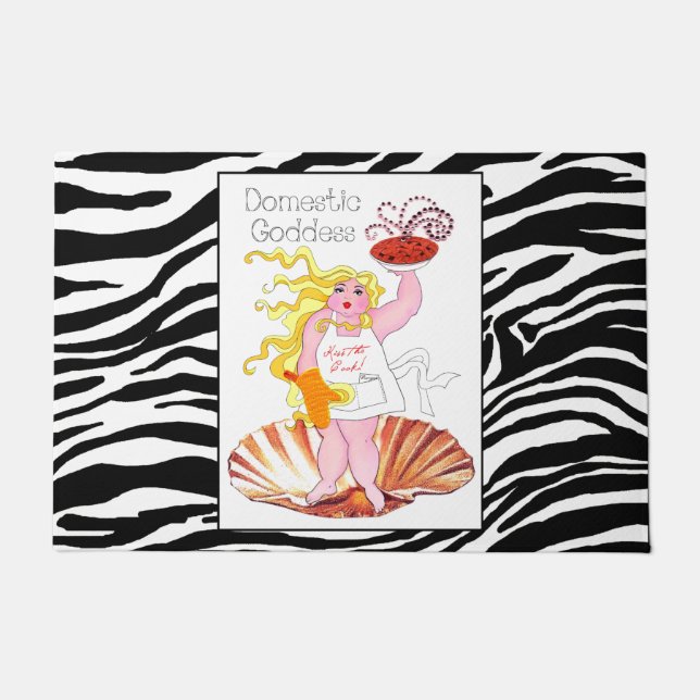 Paillasson "Déesse domestique" - Embrasse la Cook ! (Devant)