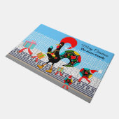 Paillasson Défilé portugais de cadeaux de coq et de Baubles (Incliné)