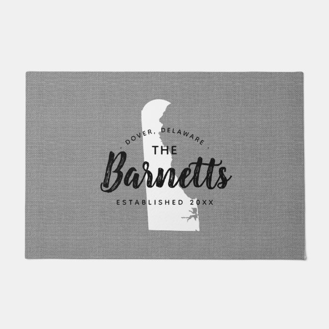 Paillasson Delaware Family Monogramme State Doormat (Devant)