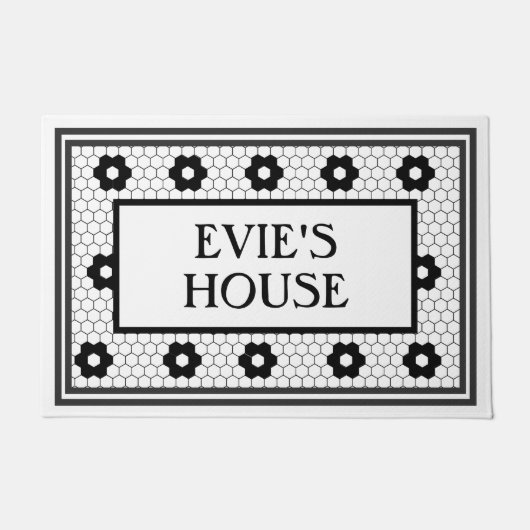 Paillasson Demande spéciale 3 Carrelage noir et blanc (Devant)