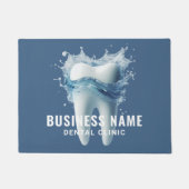 Paillasson Dentiste Bright Tooth & Water Bleu Bureau dentaire (Devant)