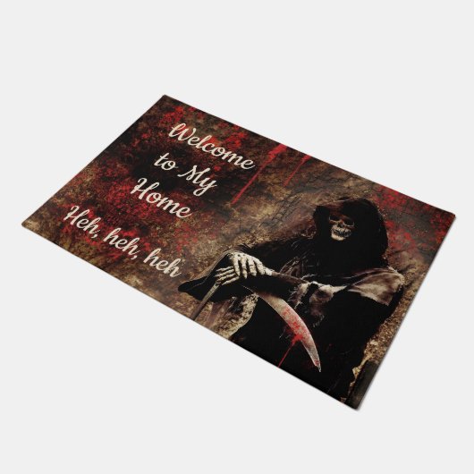 Paillasson Déplaisant Grim Reaper Sanglant arrière - plan Bie (Incliné)
