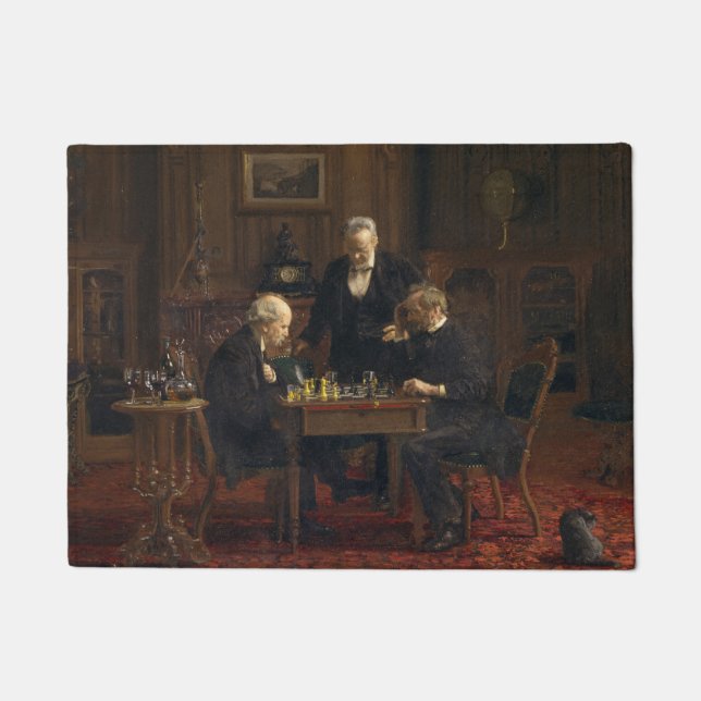 Paillasson Des gentillesses jouent à un jeu d'échecs (Thomas  (Devant)