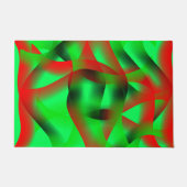 Paillasson Des ondulations vert citron et rouge clair, avec d (Devant)