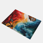 Paillasson Des papillons dans une tempête colorée. (Incliné)