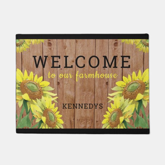 Paillasson Des Tournesols En Bois Russe Bienvenue Dans Notre (Devant)