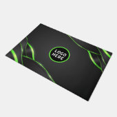 Paillasson Design Abstrait noir et vert | Ajouter un logo (Incliné)