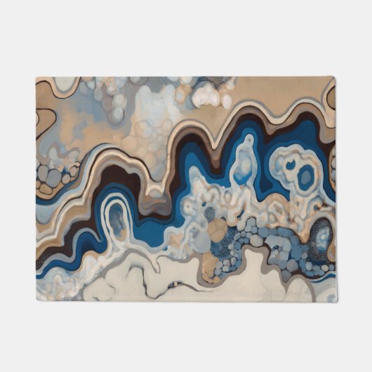 Paillasson Design abstrait, peinture moderne, vagues, lignes (Devant)