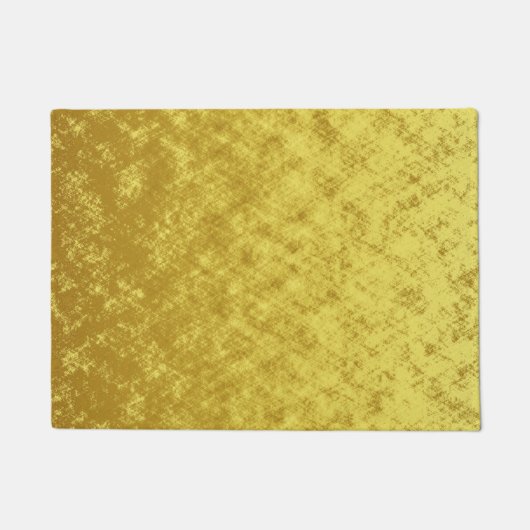 Paillasson Design abstrait plaqué or et feuille jaune (Devant)