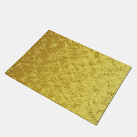 Paillasson Design abstrait plaqué or et feuille jaune (Incliné)