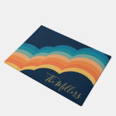 Paillasson Design coloré de style rétro nuages (Incliné)