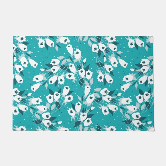 Paillasson Design d'art botanique Motif élégant à la fleur de (Devant)