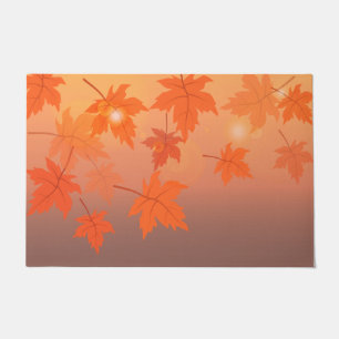 Paillasson Design d'automne avec feuilles d'érable et effet b