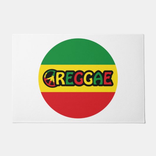 Paillasson Design de reggae avec couleurs de drapeau reggae (Devant)
