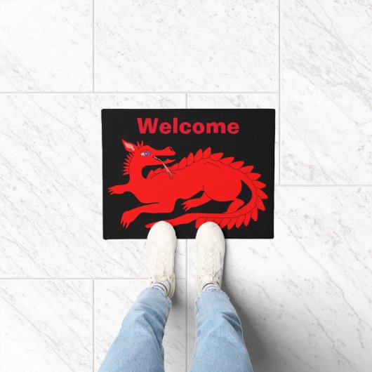 Paillasson Design Dragon Rouge (Intérieur)