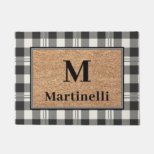 Paillasson Design élégant Monogram Faux Coir Buffalo Concepti (Devant)