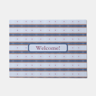 Paillasson Design en rayures bleu et blanc