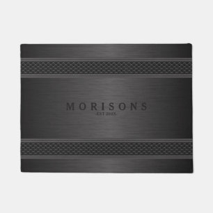 Paillasson Design géométrique en métal noir lisse