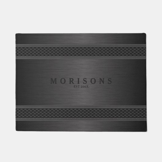 Paillasson Design géométrique en métal noir lisse (Devant)