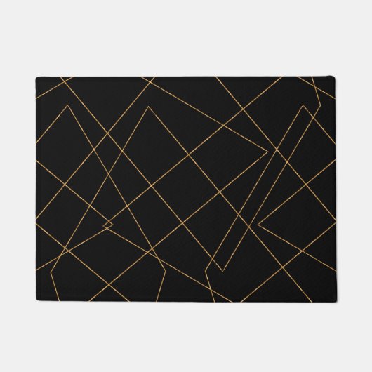 Paillasson Design géométrique moderne Gold & Black (Devant)