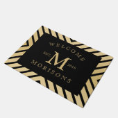 Paillasson Design géométrique moderne noir et or (Incliné)