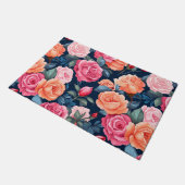 Paillasson Design Motif Rose rouge rose orange (Incliné)