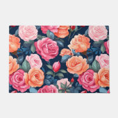 Paillasson Design Motif Rose rouge rose orange (Devant)